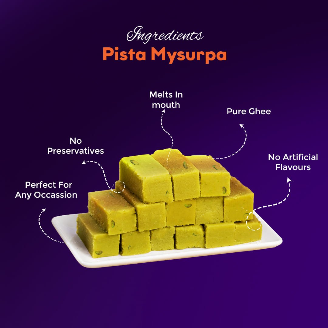 Premium Pista Mysore Pak - Sweet16