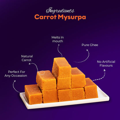 Premium Kaju Katli & Premium Carrot Mysorepak - Sweet16