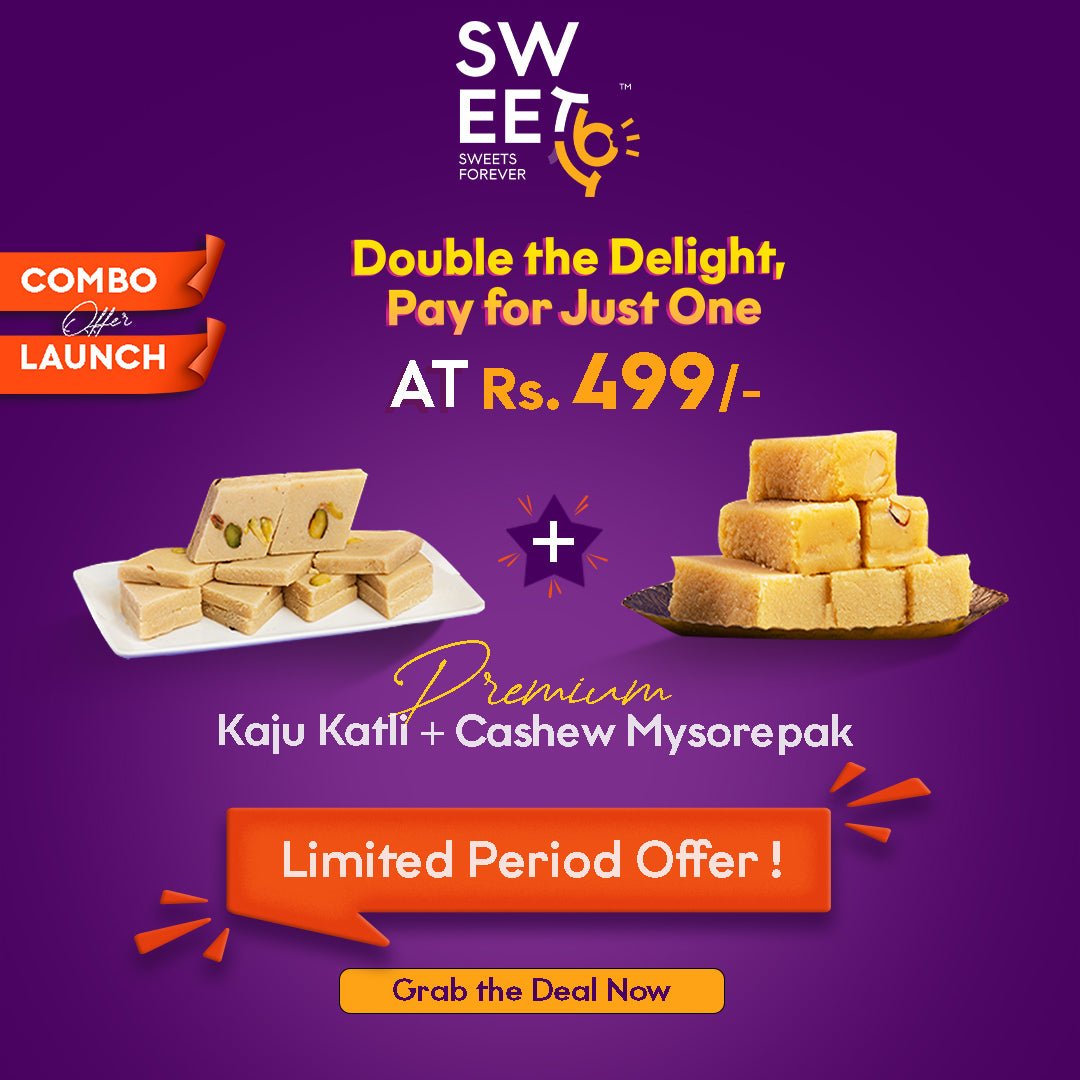 Premium Kaju Katli & Premium Cashew Mysorepak - Sweet16