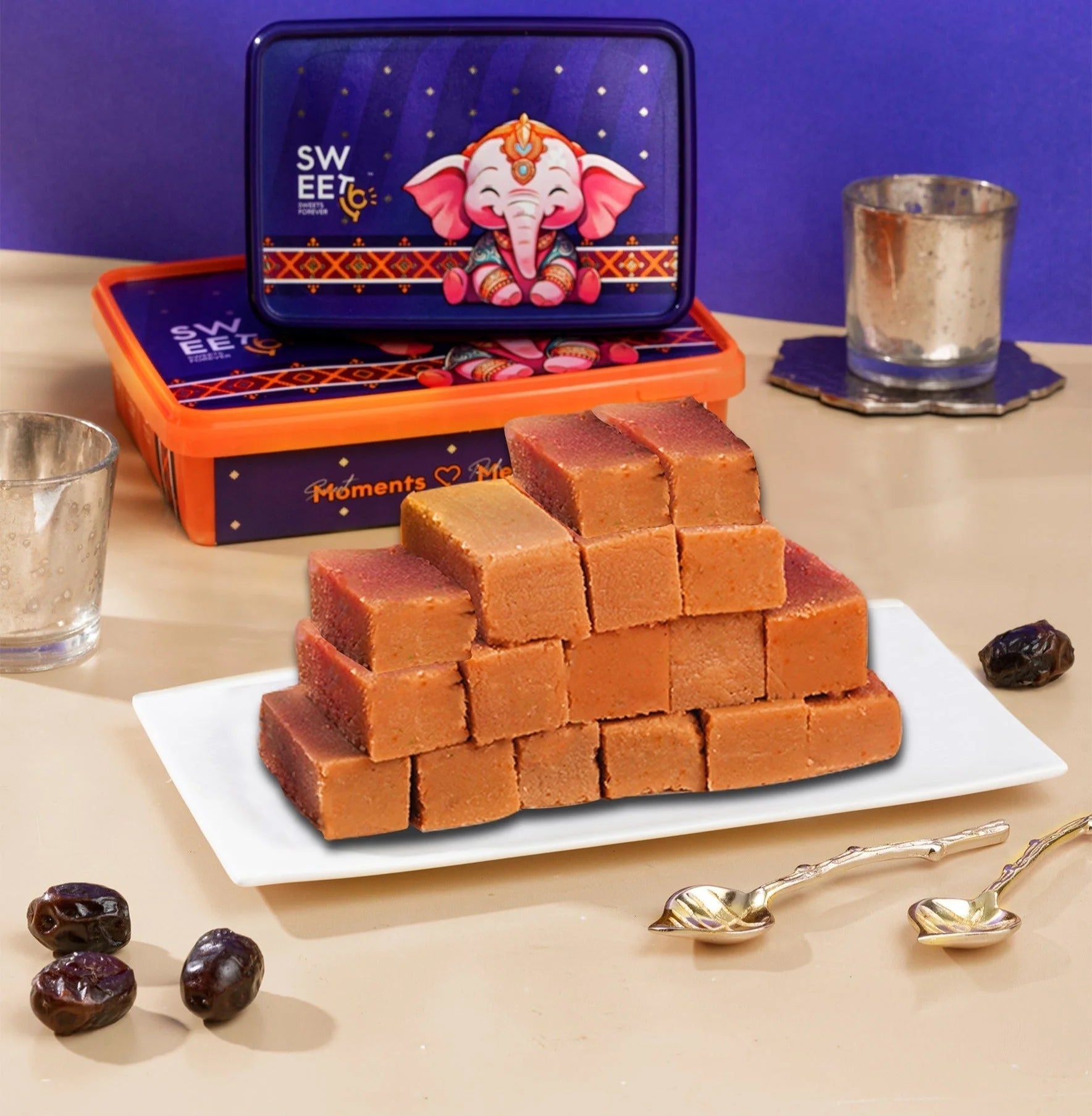 Premium Kaju Katli & Premium Dates Mysorepak - Sweet16