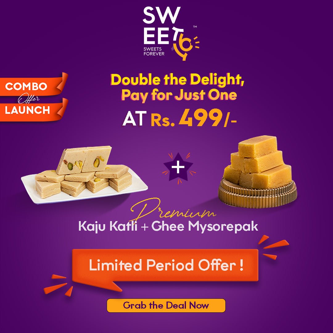 Premium Kaju Katli & Premium Ghee Mysorepak - Sweet16